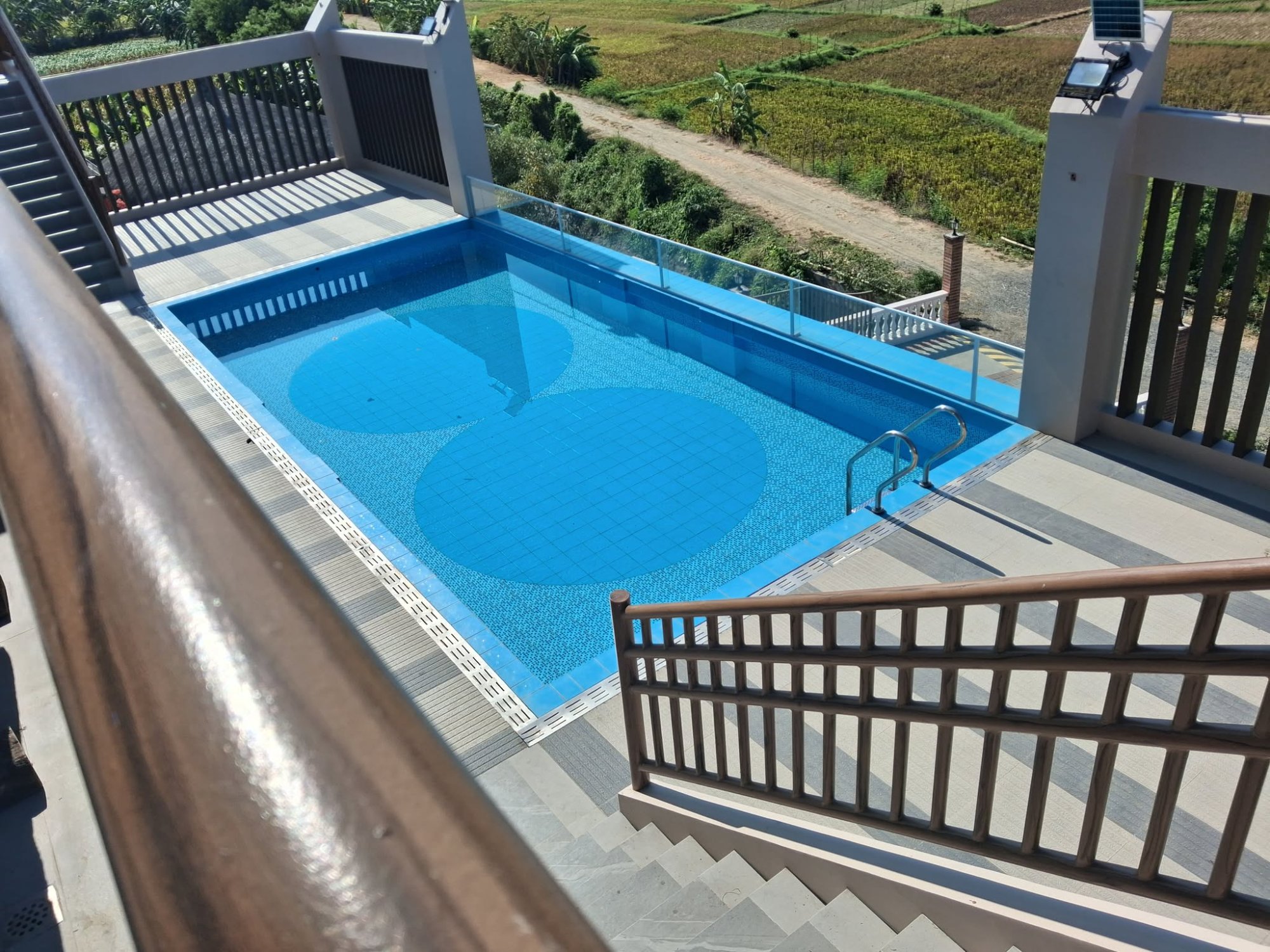 Rooftop pool with farmview